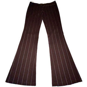 Y2K Brown Flare Leg Pants White Stripes Medium